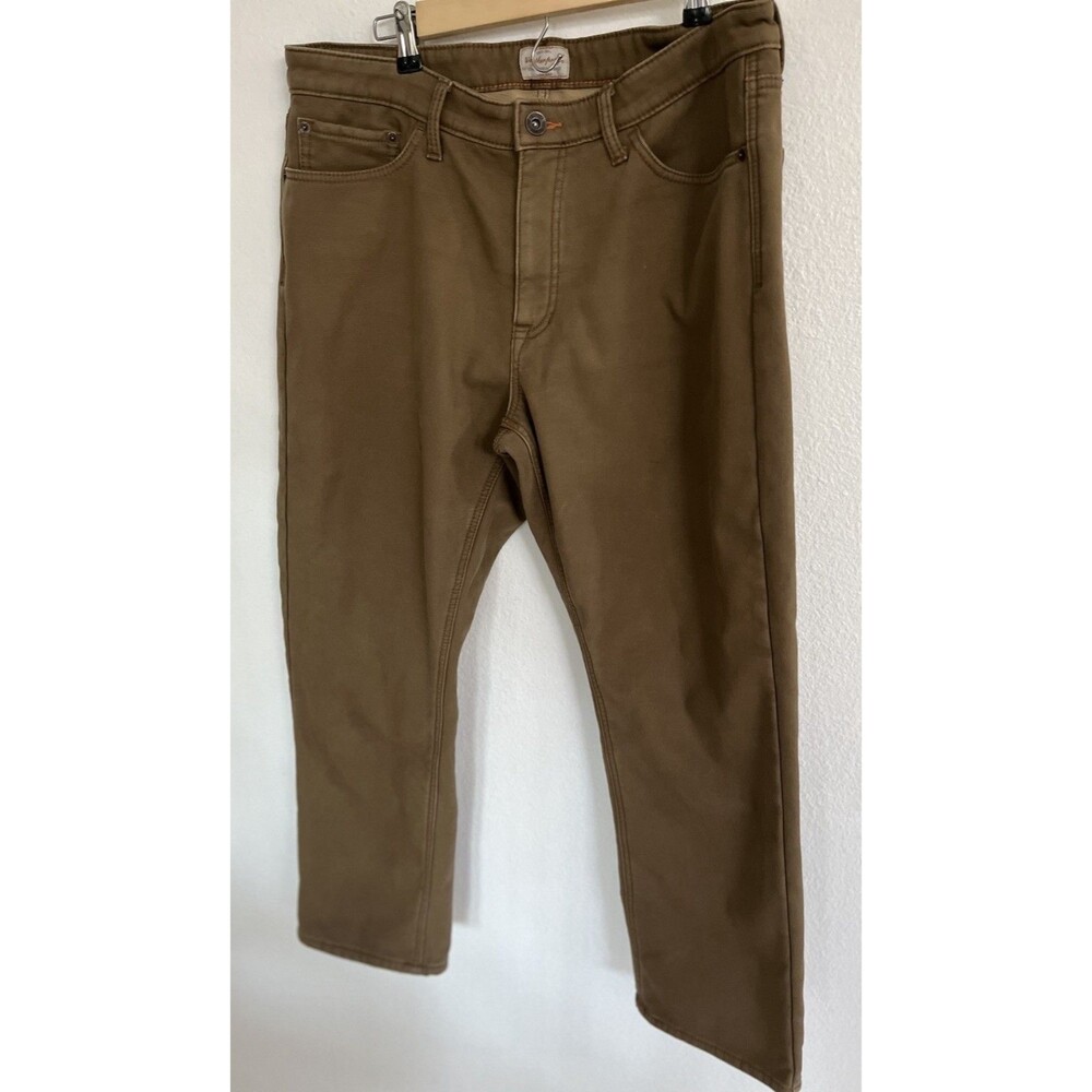Weatherproof Vintage Mens Fleece Lined Canvas Utility Pants Sz 36x30 Brown